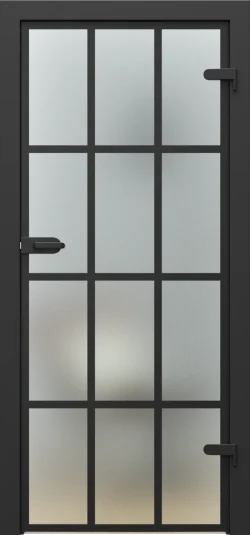 PORTA-GLASS_Szyba-Matowa-Szpros_Osc.-PS_Okleina-Super-Matt_Czarny_Okucia-Czarny-e1747391928715 PORTA GLASS model frosted glass with painted muntins