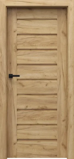 PORTA-KONCEPT-A_A0_Portaperfect-3D_Dab-Craft-Zloty_Porta-SYSTEM_klamka-ELEGANTO-Czarny PORTA CONCEPT, group A model A.0 Golden Craft Oak