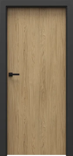 PORTA-LOFT_Czarny_1.1_Gladstone-Halifax_Dab-Casella-Naturalny_klamka-ELEGANTO-Czarny PORTA LOFT model 1.1 with black door frame Natural Casella Oak