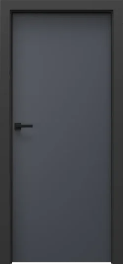 PORTA-LOFT_Czarny_1.1_Lakierowana-Matt_Grafitowy-Matt_Porta-SYSTEM_klamka-ELEGANTO-Czarny PORTA LOFT model 1.1 with black door frame Graphite Matte