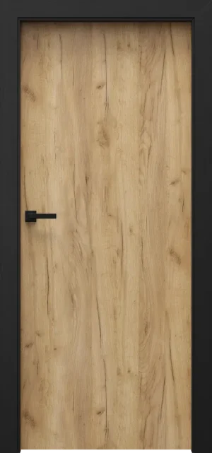 PORTA LOFT model 1.1 with black door frame  Golden Craft Oak