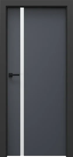 PORTA-LOFT_Czarny_4A_Lakierowana-Matt_Grafitowy-Matt_Porta-SYSTEM_klamka-ELEGANTO-Czarny PORTA LOFT model 4.A with black door frame Graphite Matte