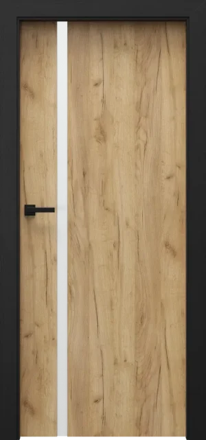 PORTA LOFT model 4.A with black door frame  Golden Craft Oak