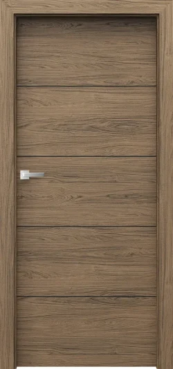 PORTA-RESIST_E.1_Dab-Casella-Brazowy_Klamka_ELEGANTO_srebrny PORTA RESIST model E1 black inlays Brown Casella Oak