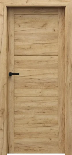 PORTA-VERTE-HOME-C_C0_Portaperfect-3D_Dab-Craft-Zloty_Porta-SYSTEM_klamka-SIMPLO-Czarny PORTA VERTE HOME, group C model C.0 Golden Craft Oak