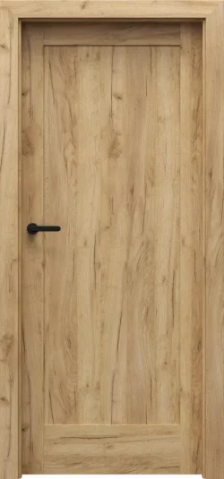 PORTA-VERTE-HOME-E_E0_Portaperfect-3D_Dab-Craft-Zloty_Porta-SYSTEM_klamka-SIMPLO-Czarny PORTA VERTE HOME, group E model E.0 Golden Craft Oak