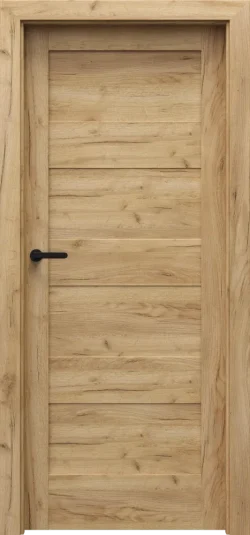 PORTA-VERTE-HOME-L_L0_Portaperfect-3D_Dab-Craft-Zloty_Porta-SYSTEM_klamka-SIMPLO-Czarny-1 PORTA VERTE HOME, group L model L.0 Golden Craft Oak