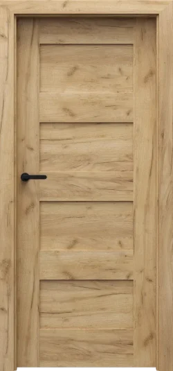 PORTA-VERTE-PREMIUM-A_A0_Portaperfect-3D_Dab-Craft-Zloty_Porta-SYSTEM_klamka-SIMPLO-Czarny PORTA VERTE PREMIUM, group A model A.0 Golden Craft Oak