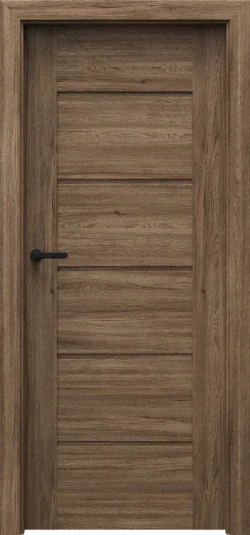 PORTA-VERTE-PREMIUM-E_E0_Portaperfect-3D_Dab-Matowy-Ciemny_Porta-SYSTEM_klamka-SIMPLO-Czarny PORTA VERTE PREMIUM, group E model E.0 Dark Matte Oak