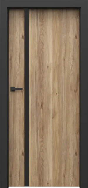 PORTA LOFT model 4.A with black door frame  Mauvella Oak