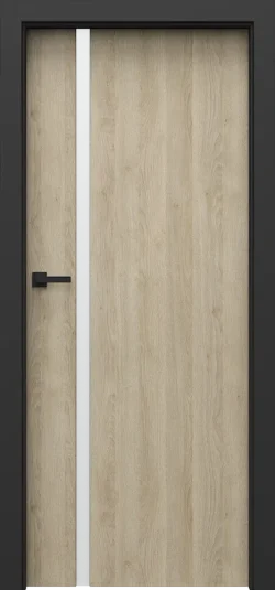 PORTA LOFT model 4.A with black door frame  Sand Oak