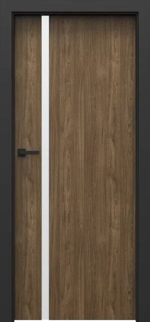 PORTA LOFT model 4.A with black door frame  Natural walnut