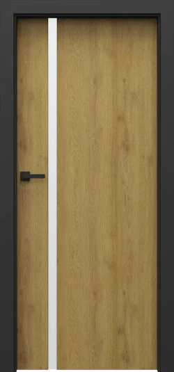 PORTA LOFT model 4.A with black door frame  Natural Oak