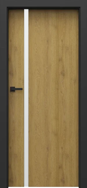 PORTA LOFT model 4.A with black door frame  Natural Oak